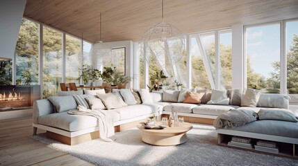 Modern scandinavian living room AI-generated