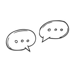 Set of hand drawn sketch Speach bubbles. Vector illustration.