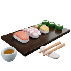 3D food sushi illustration