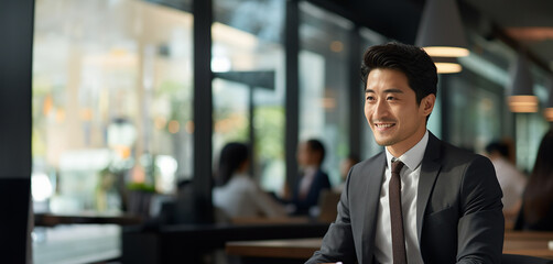 Fototapeta na wymiar 笑顔のアジア人のビジネスマン