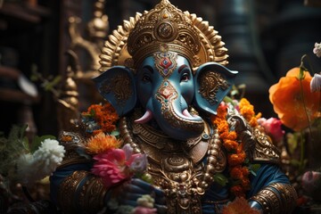 Fototapeta na wymiar Lord Ganesha, the celebration of Ganesh.