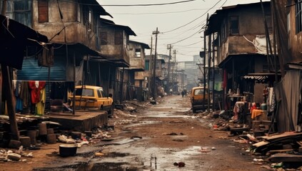 Fototapeta na wymiar Development of residential infrastructure of Ghana slowed due poverty