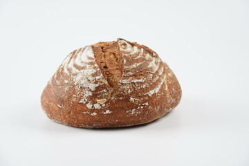Fresh rye bread or whole grain bread. Healthy baked bread with crispy crust