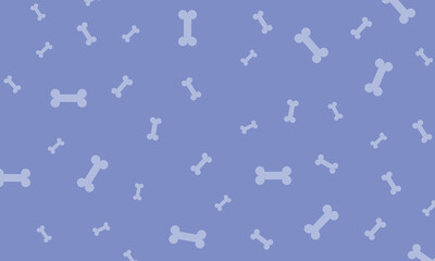 Blue Dog bone icons isolated seamless pattern on blue background. Vector Illustration