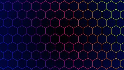 abstract geometric hexagon futuristic colorful background
