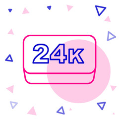 Line Gold bars 24k icon isolated on white background. Banking business concept. Colorful outline concept. Vector