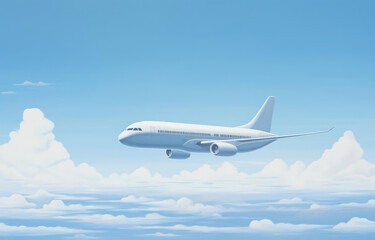 Fototapeta na wymiar Passenger plane flying in the clouds
