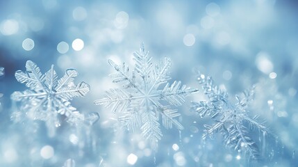 Fototapeta na wymiar Snow in winter close-up. Macro image of snowflakes, winter holiday background Generative AI