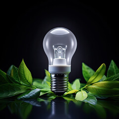 light bulb on green background