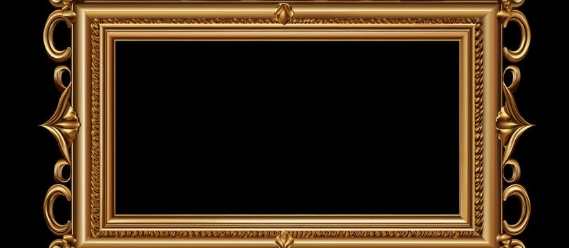 A golden frame with a kings crown carved into it, set against a white background, with empty