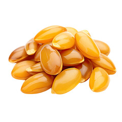 Fototapeta premium Moroccan oil seeds from Argan nuts, isolated on white backround.