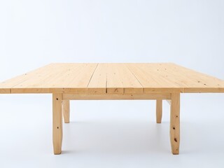 Mesa de madera sobre fondo blanco