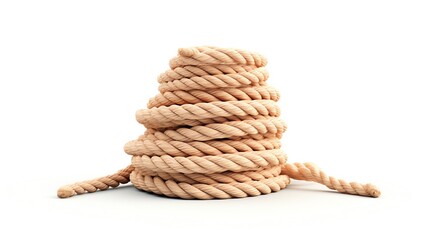 A roll of rope with white background