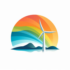 Fototapeta na wymiar Windkrafträder Zeichung als App, ai generativ