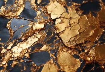 Luxury black and golden marble texture background. Wallpaper. Generative AI