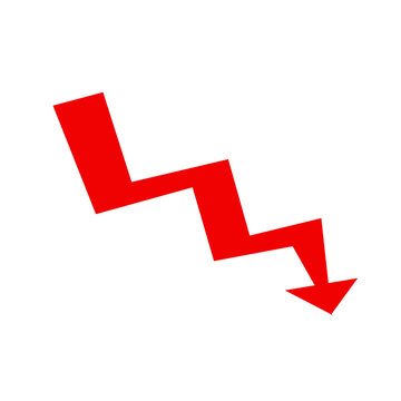 market decline, downfall, red arrow