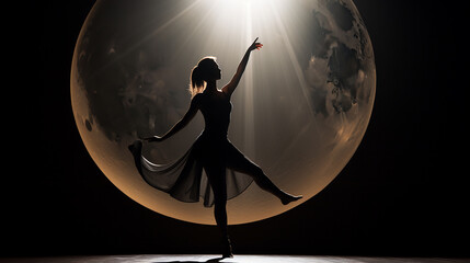mulher dançarina em palco  academia de balé