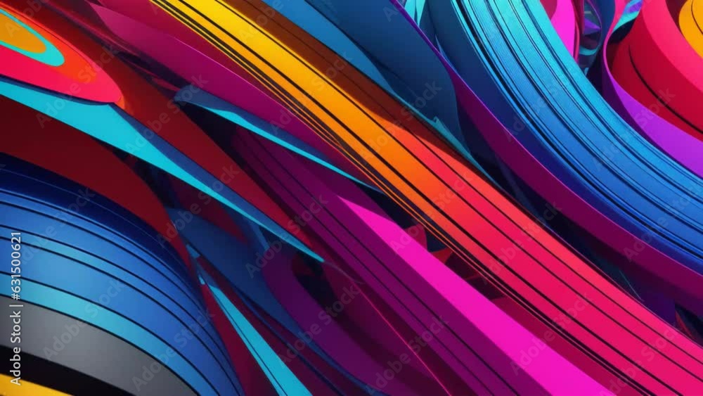 Poster A vibrant abstract background with intersecting lines and colors. Generative ai
