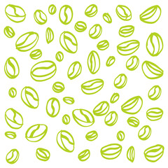 Coffee Bean Seamless Pattern Doodle Vector