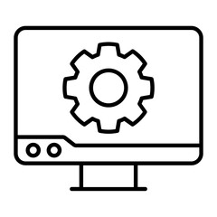 Computer Setting Line Icon