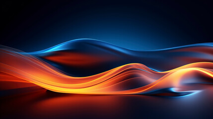Dark blue digital background and lava wave liquid shape in middle, сolorful abstract background, blue background with glowing curvy lines illuminated with fiery light, generative ai - 631502087