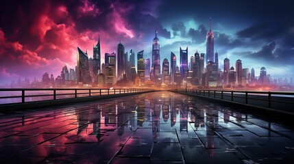 Obraz premium Modern city street