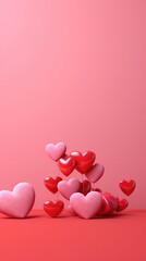 Valentine's day background with red and pink hearts