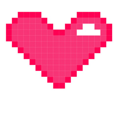 Obraz premium pixel heart pixel illustration