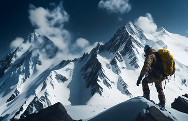 Climbing Moutains, Illustration by Generative Ai	