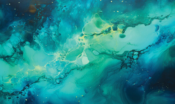 blue green water fluid art background