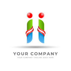 I LOGO FOR A BUSINESS OR COMPANY. I LETTER, ICON, SIGN AND ABSTRACT.