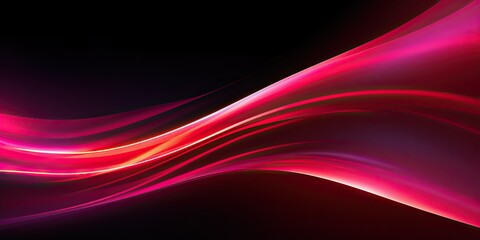 Futuristic tech artwork concept. Glowing abstract red wave. Modern design on black background. Red wave illustration on dark backdrop. abstract
