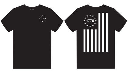 1776 With Betsy Ross Flag 13 Stars T-Shirt Design