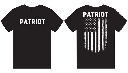 Naklejka premium Patriot With American Flag T-Shirt Design