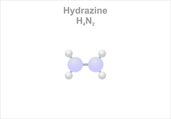 Hydrazine. Simplified scheme of the molecule. Use as rocket propellant.