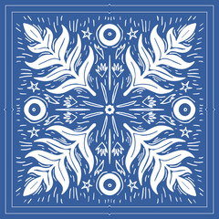 botanical doodle hand drawn bandana design