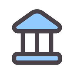 bank flat line icon