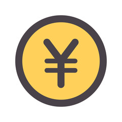 Fototapeta premium yen flat line icon