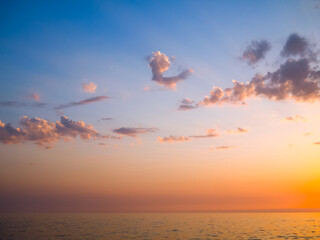 Beautiful evening sky over the sea during the sunset