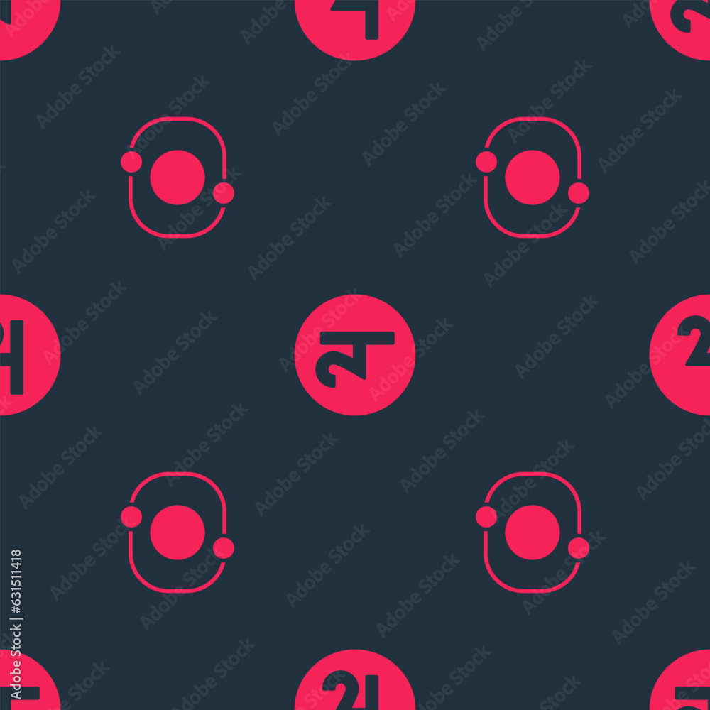 Poster set solar system and symbol jupiter on seamless pattern. vector