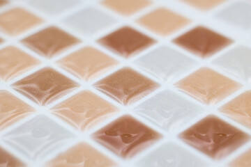 茶色のレトロ調のシリコンフェイクタイルシート