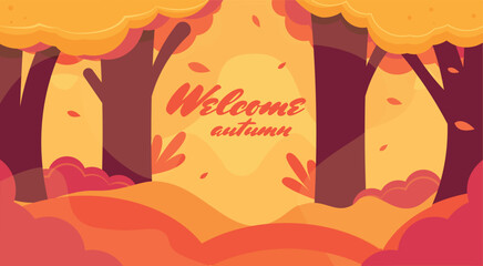 Welcome Auntumn Background Forest for banner,web,ecommerce