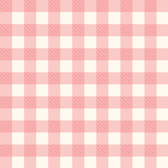 Gingham patterns in pastel pink. Check plaid graphic background vector for dress, skirt, shirt, tablecloth, or other modern fashion fabric design, Vector image.