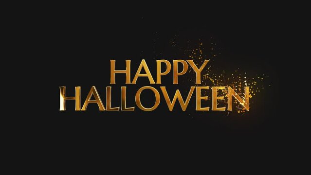 happy halloween typography title text animation