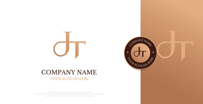 Initial JT Logo Design Vector