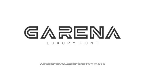 Fototapeta Vector of modern abstract font and alphabet obraz