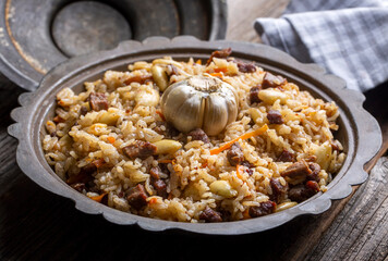 Traditional delicacies, Uzbek pilaf (Turkish name; Ozbek pilavi)