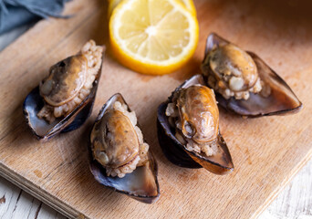 Turkish Street Food Stuffed Mussels with Lemon - Midye Dolma