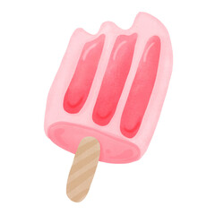 Hand-Drawn Ice Cream Illustration with Vibrant Colors - A Delightful Summer Treat for Kids