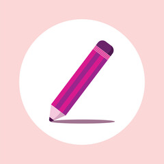 Icon cartoon illustration vector, pencil, handwriting, writing with pencil.